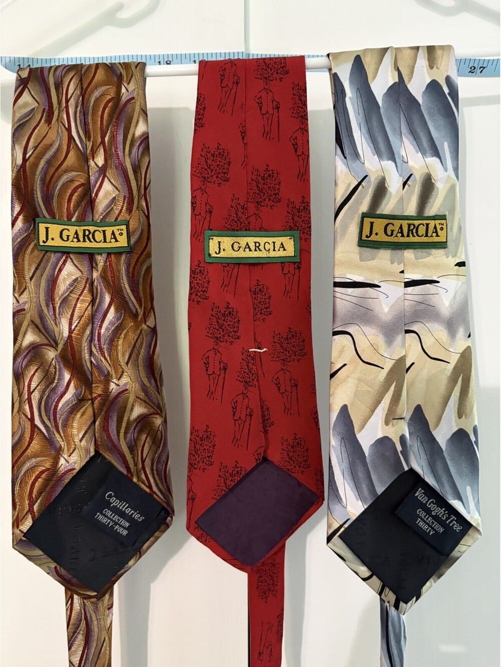 VTG Jerry J. Garcia 100% Silk Ties Lot of 3 Grateful Dead Flawless Made in USA